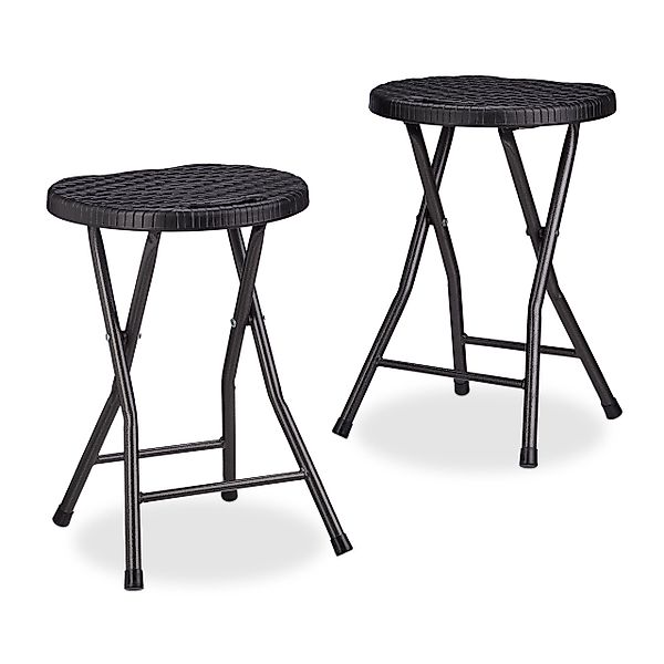 relaxdays Sitzhocker Klapphocker BASTIAN, Schwarz günstig online kaufen