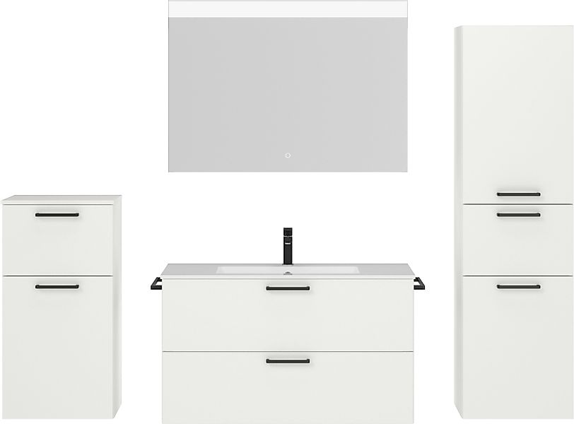 nobilia® Badmöbel-Set »Tolvina«, (4 St., vormontiert, mit Soft-Close), inkl günstig online kaufen