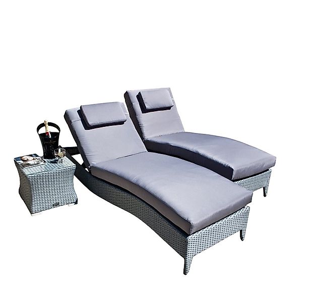 Ragnarök Möbel-Design Gartenliege Sonnenliegen Set, 3-teilig, Kopfteil in 5 günstig online kaufen