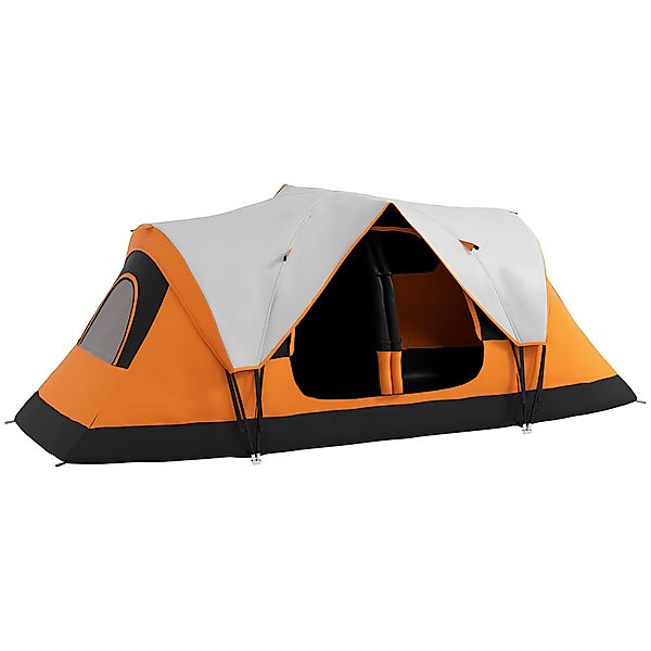 Outsunny Tunnelzelt Campingzelt mit Lichthaken, Meshfenster, günstig online kaufen
