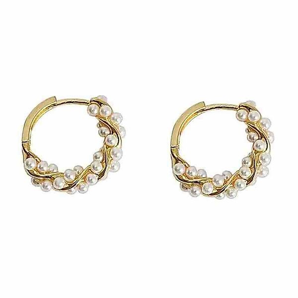 POPOLIC Perlenohrringe Sterling Silber Perlen Twist günstig online kaufen