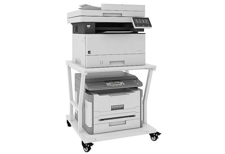 PUNCIA Druckertisch 2 Schichten Heim Büro mit Raddrucker Aufbewahrungshalte günstig online kaufen