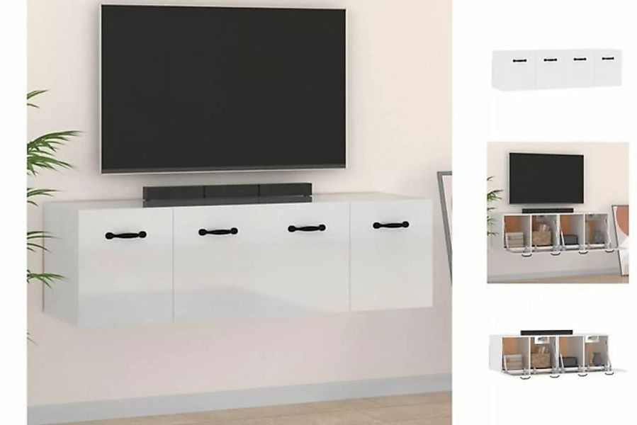 vidaXL Kleiderschrank Wandschränke 2 Stk Hochglanz-Weiß 80x36,5x35 cm Holzw günstig online kaufen