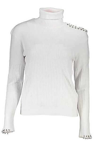 Patrizia Pepe Strickpullover Grauer Damenpullover mit Rollkragen und Kontra günstig online kaufen