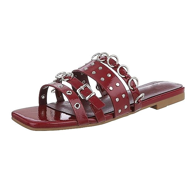 Ital-Design Designer-Sandalen mit Ringen und Nieten für Damen Pantolette (8 günstig online kaufen