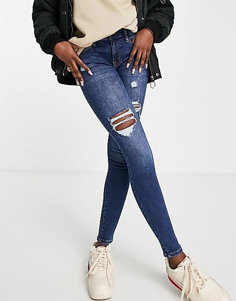 Aeropostale – Jeans mit superengem Schnitt und abgenutztem Look aus dunklem günstig online kaufen