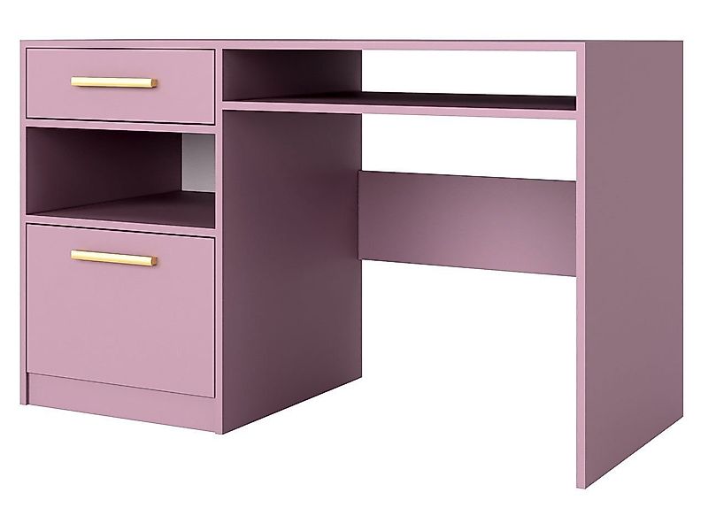 Compleo Schreibtisch mit Schublade und Tür, goldene Elemente, ALEX II, glam günstig online kaufen