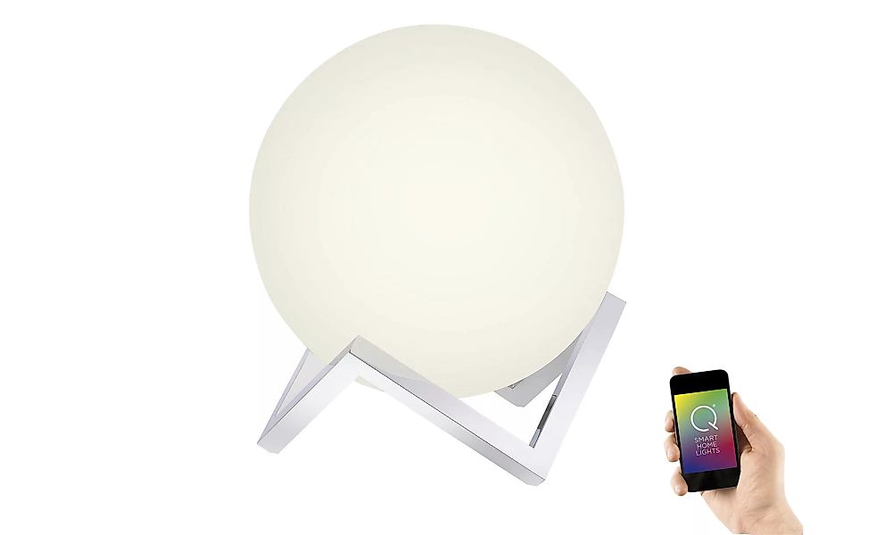 Q-Smart Home Lights Tischleuchte, Glas Kugel - silber - 35 cm - Lampen & Le günstig online kaufen