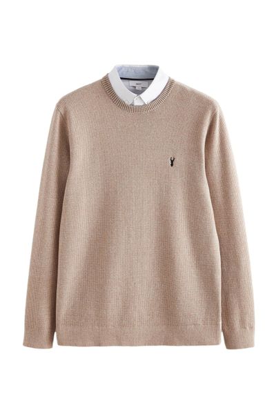 Next 2-in-1-Pullover Oxford-Pullover mit angedeutetem Hemd günstig online kaufen
