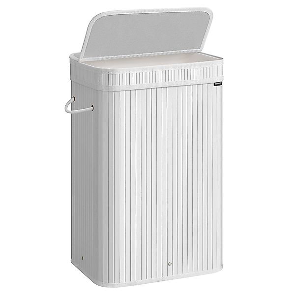 SONGMICS Wäschekorb, mit Deckel, Bambus, herausnehmbar, günstig online kaufen