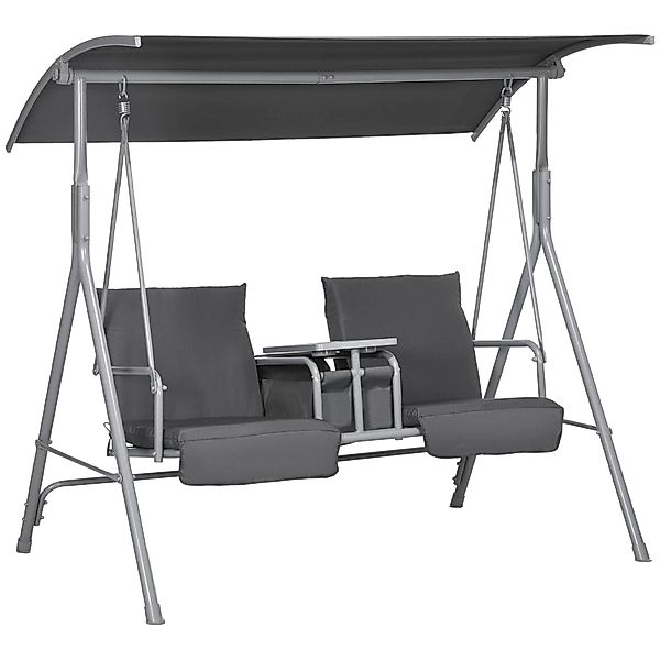 Outsunny Hollywoodschaukel, 2-Sitzer, Schaukeln, Sonnenschutz, Gartenschauk günstig online kaufen