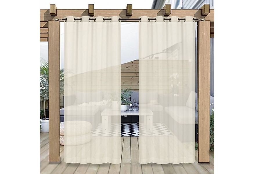 Sunicol Outdoorvorhang Outdoor Vorhang mit Ösen, Transparent, Sonnenschutz günstig online kaufen