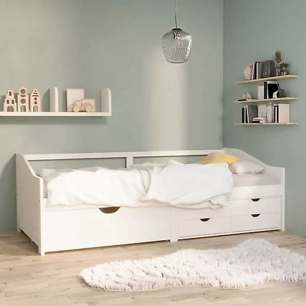 Tagesbett 3-sitzer Mit Schubladen Weiß Kiefernholz 90x200 Cm günstig online kaufen