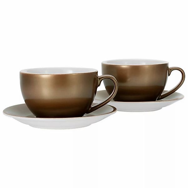 CreaTable Cappucinotassenset Golden Days gold Steinzeug 4 tlg. günstig online kaufen