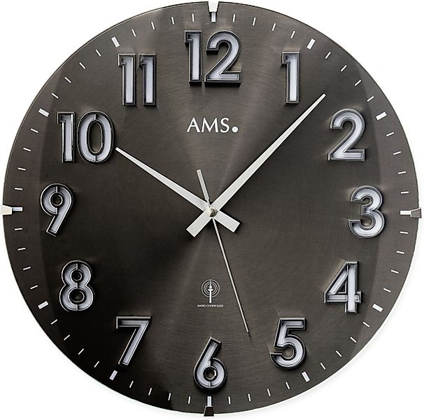 AMS Funkwanduhr (Quarzuhr, Wanduhr, Wohnzimmer, Esszimmer, Küche, Arbeitszi günstig online kaufen
