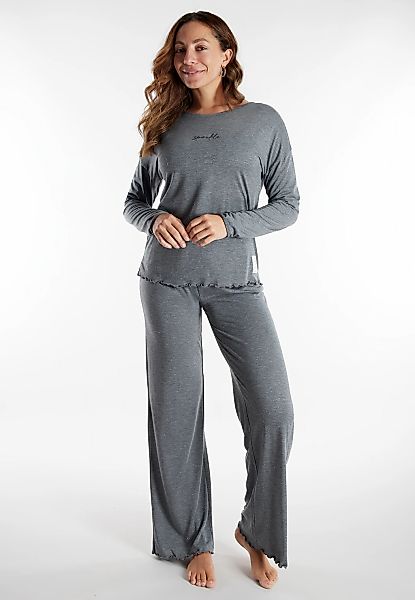 TOM TAILOR Schlafanzug "Xanthi" 2 tlg. mit langen Ärmeln, leicht meliert, R günstig online kaufen