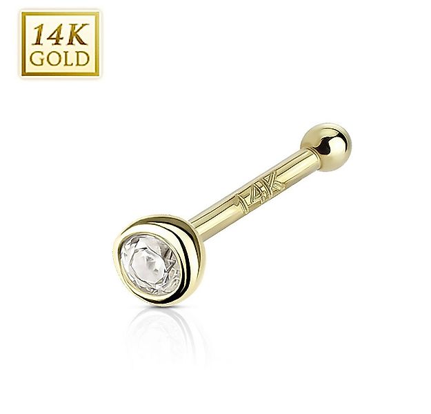 Order & Smile Schmuck Nasenpiercing Nasenstecker 14 kt Gold: Nasenpiercing günstig online kaufen