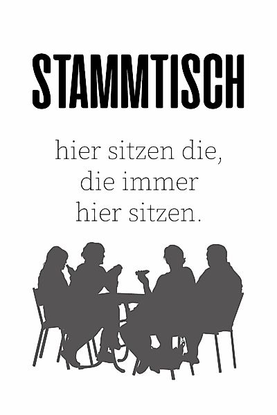 queence Wanddekoobjekt "STAMMTISCH", Stahlschild, Blechschild, Spruch, Witz günstig online kaufen