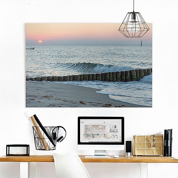 Leinwandbild Sonnenuntergang am Meer günstig online kaufen