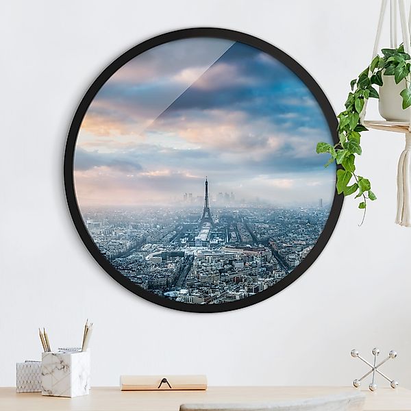 Rundes Bild mit Rahmen Winter in Paris günstig online kaufen