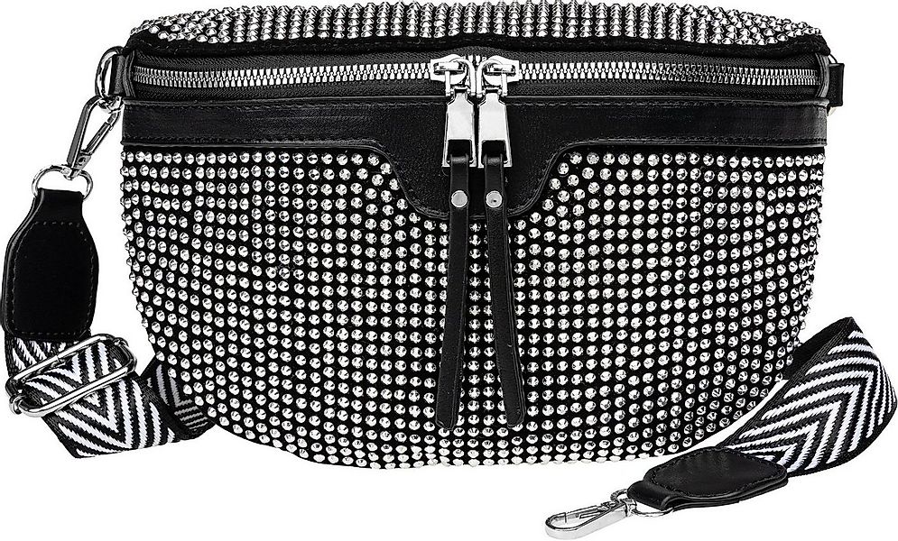 Caspar Gürteltasche TS1075 im XL Format mit Strasspailletten günstig online kaufen