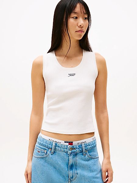Tommy Jeans Tanktop "TJW SLIM SCRIPT RIB TANK TOP" mit Logostickerei günstig online kaufen