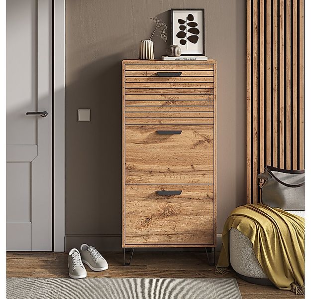 Vicco Schuhkipper Amber, Eiche Wotan, 62 x 130 cm mit 3 Fächern (1 St) günstig online kaufen