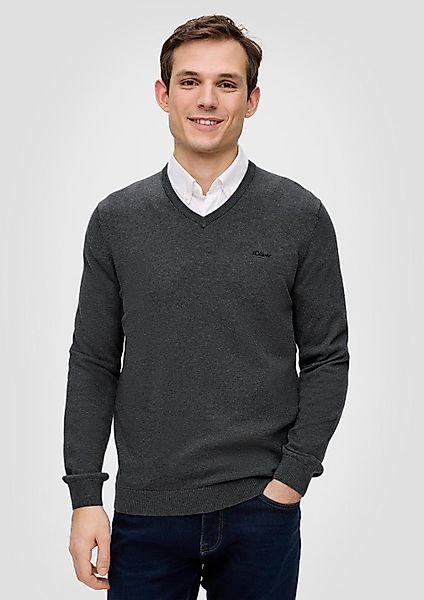 s.Oliver Longpullover Strickpullover Strickpullover mit Logo-Stickerei günstig online kaufen