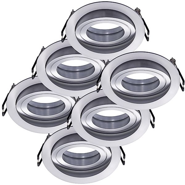 Oktaplex 6er Set Deckeneinbaustrahler Aluminium Lyon Schwenkbar für LED-Mod günstig online kaufen