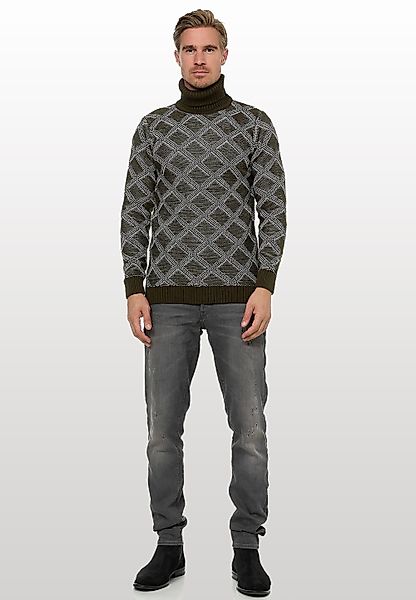 Rusty Neal Rollkragenpullover mit stylischem Karo-Muster günstig online kaufen