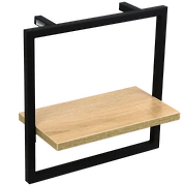holz4home® Wandregal MDF Sonoma mit Metallrahmen Schwarz I Schweberegal Ind günstig online kaufen