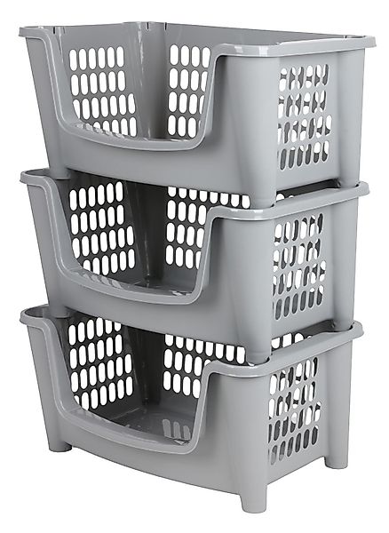 BURI Aufbewahrungsbox 3x Stapelkörbe Küchenregal Haushaltskorb günstig online kaufen