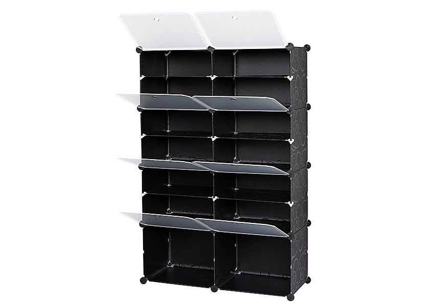 VINGLI Schuhregal DIY Schuhschrank mit Tür, mit 10/14 /21 Fächern, Viel Sta günstig online kaufen