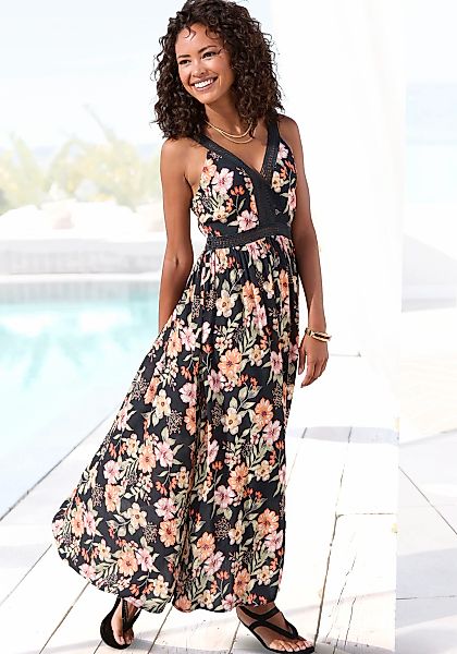 Buffalo Maxikleid, mit Blumenmuster und Spitze günstig online kaufen