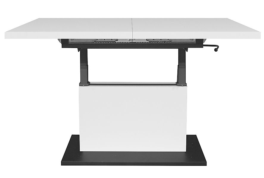 Mäusbacher Couchtisch Breite/Höhe verstellbar, weiss/schwarz - günstig online kaufen