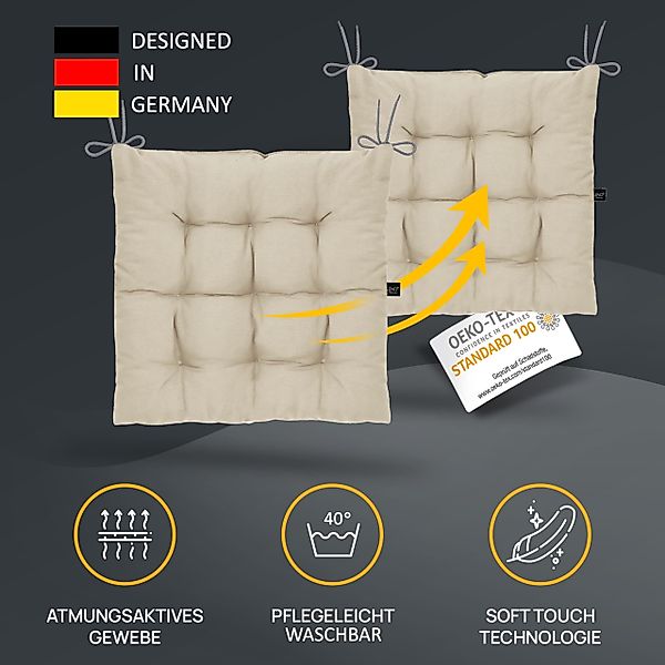 LILENO HOME Stuhlkissen Sitzkissen für Gartenstuhl, Küchenstuhl oder Esszim günstig online kaufen