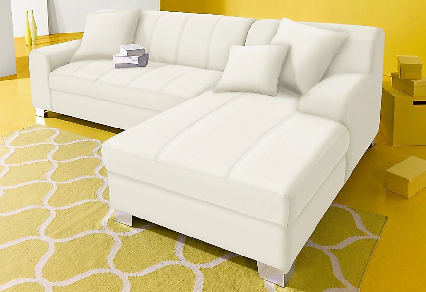 DOMO collection Ecksofa "Turah incl. Zierkissen, moderne Steppung, auch in günstig online kaufen