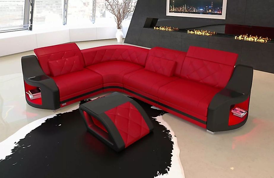 Sofa Dreams Ecksofa Leder Ledercouch Sofa Genua L Form Ledersofa, Couch, mi günstig online kaufen