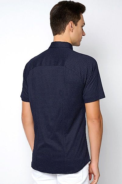 Desoto Short Sleeve Jersey Hemd Druck Navy - Größe S günstig online kaufen