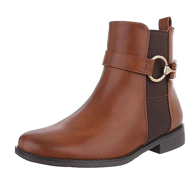 Ital-Design Elegante Damen-Stiefelette mit Schnalle und elastischen Einsätz günstig online kaufen