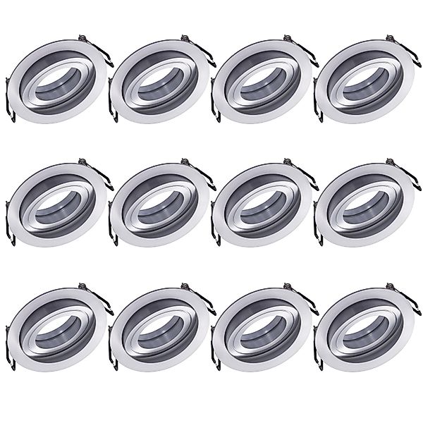 Oktaplex 12er Set Einbauspot Aluminium Lyon Schwenkbar für LED-Module Decke günstig online kaufen