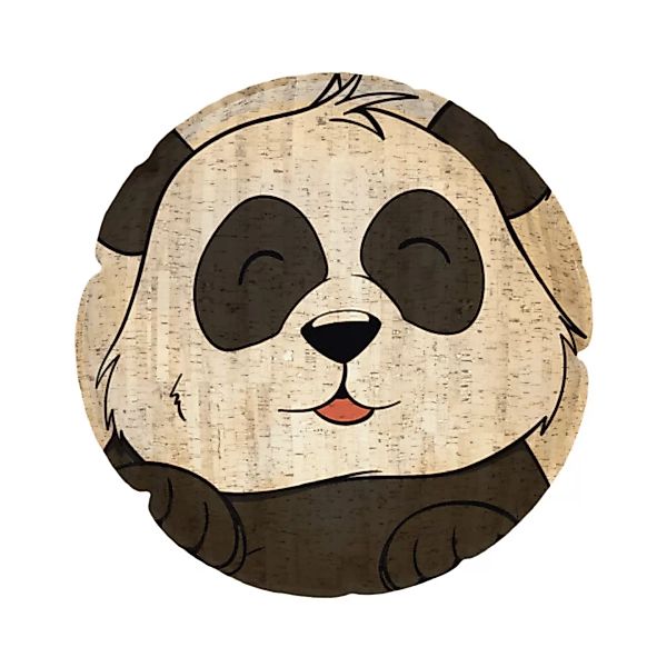 Sitzkissen Aus Kork "Yuki Der Panda" (Rund, Natur) günstig online kaufen