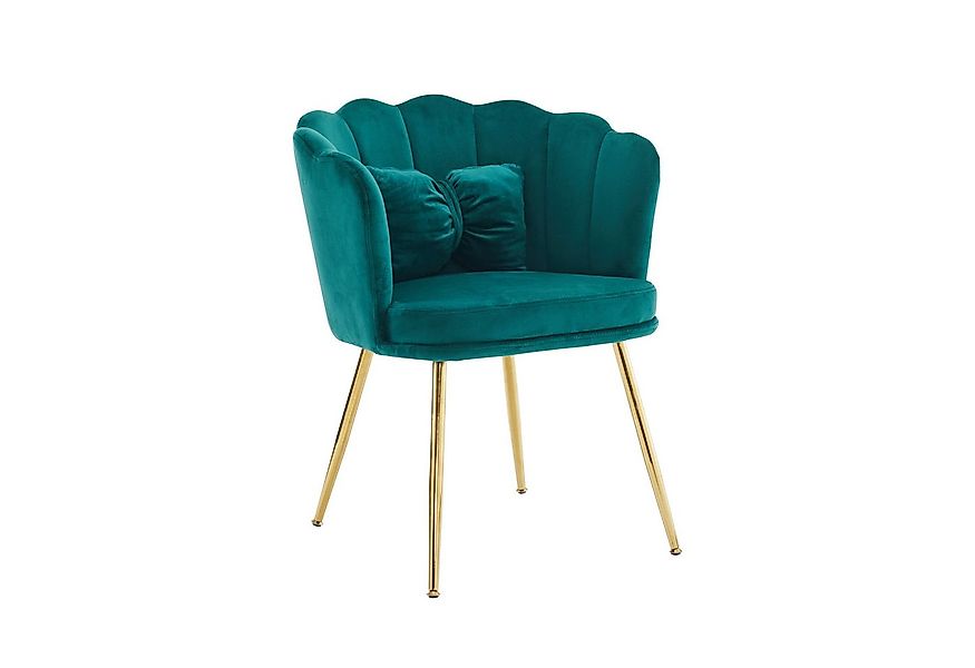 Merax Polsterstuhl mit Schleife Zierkissen (1 St), Esszimmerstuhl mit golde günstig online kaufen