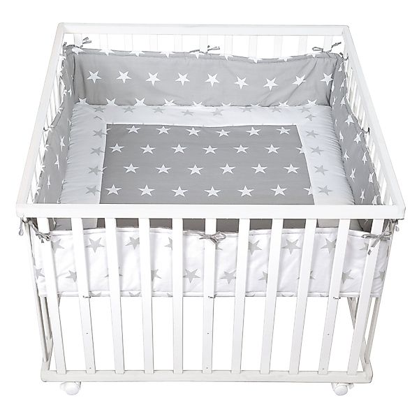 roba Laufgitter "Little Stars, 100x100 cm, weiß" bis 15 kg mit Stoffeinlage günstig online kaufen