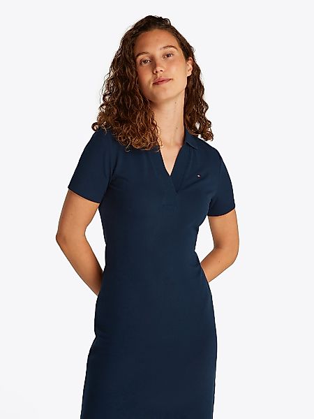 Tommy Hilfiger Polokleid "SLIM OPEN NK POLO DRESS SS" mit gestickter Tommy günstig online kaufen