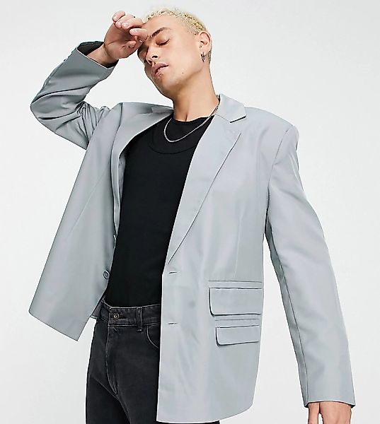 COLLUSION – Oversize-Blazer in Grau mit Taschendetail, Kombiteil günstig online kaufen