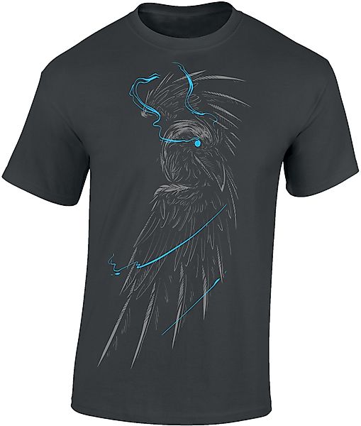Baddery Print-Shirt Wikinger Tshirt: "Blauer Rabe" günstig online kaufen
