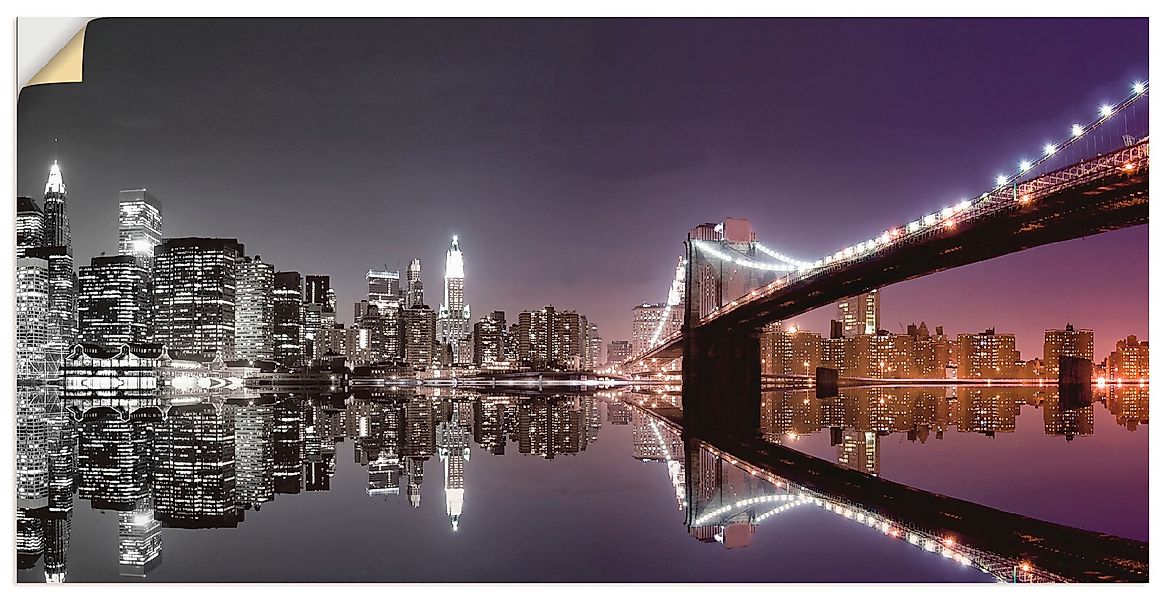 Artland Wandbild »New York Skyline nächtliche Reflektion«, Amerika, (1 St.) günstig online kaufen