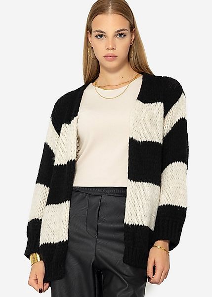SASSYCLASSY Cardigan Gestreifter Oversize Cardigan für Damen Lockerer Cardi günstig online kaufen