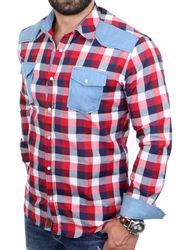 Reslad Langarmhemd Reslad Herren Hemd Karo günstig online kaufen